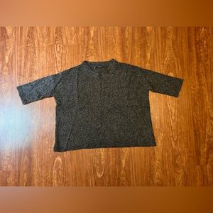 Peruvian Connection GREY 100% Baby Alpaca Cropped Sweater Women’s Size XS/S